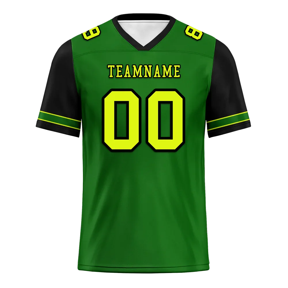 Custom Green Black Two Tone Yellow Personalized Authentic Football Jersey FBJ02-bc0fa0e - Coolcustomize