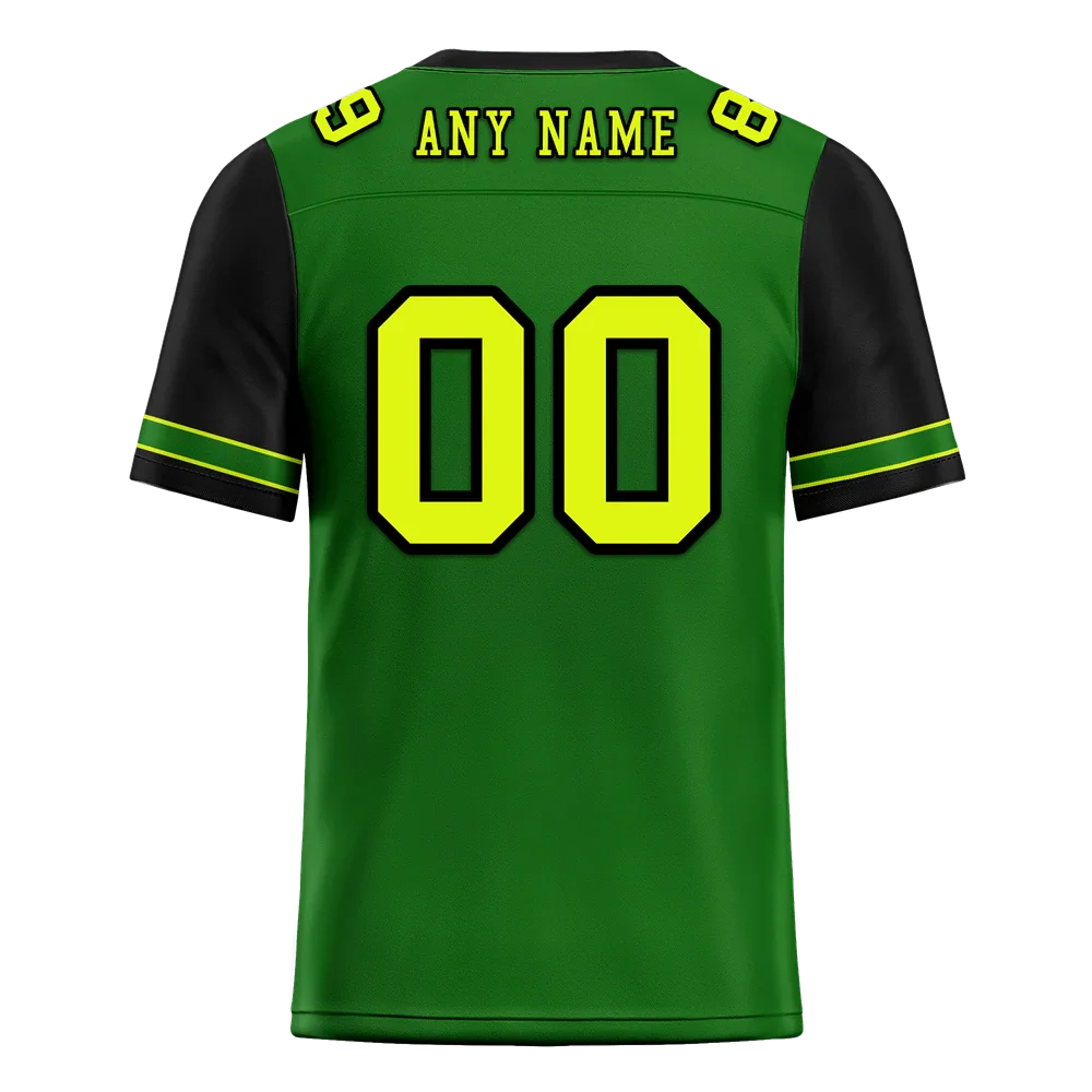 Custom Green Black Two Tone Yellow Personalized Authentic Football Jersey FBJ02-bc0fa0e - Coolcustomize