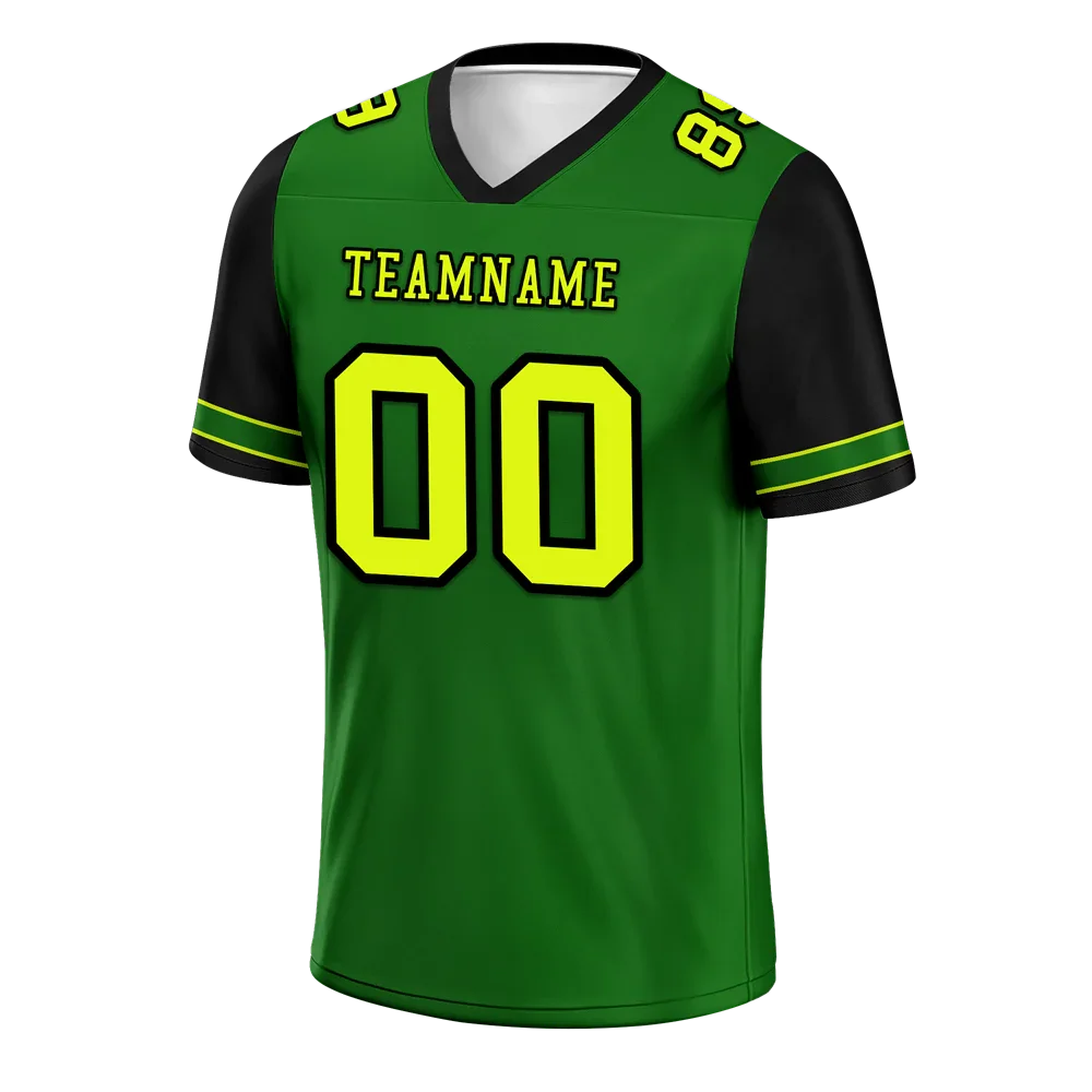 Custom Green Black Two Tone Yellow Personalized Authentic Football Jersey FBJ02-bc0fa0e - Coolcustomize