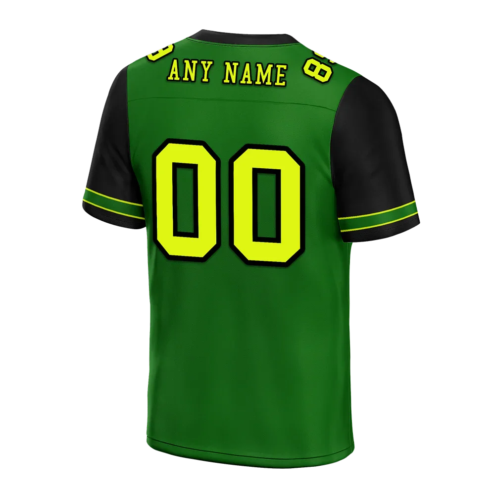 Custom Green Black Two Tone Yellow Personalized Authentic Football Jersey FBJ02-bc0fa0e - Coolcustomize