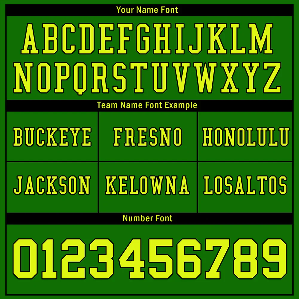 Custom Green Black Two Tone Yellow Personalized Authentic Football Jersey FBJ02-bc0fa0e - Coolcustomize