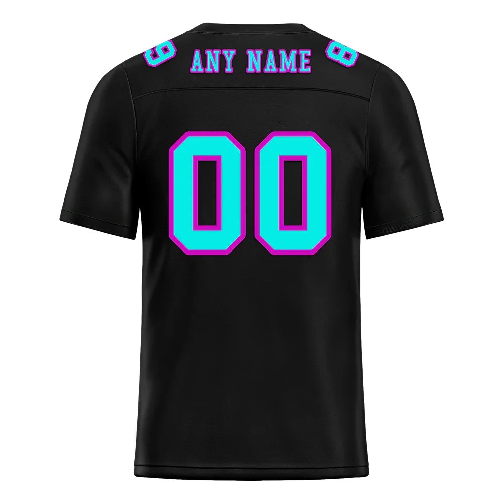 Custom Black Graffiti Pattern Aqua Personalized Authentic Football Jersey FBJ02-bc0faba - Coolcustomize