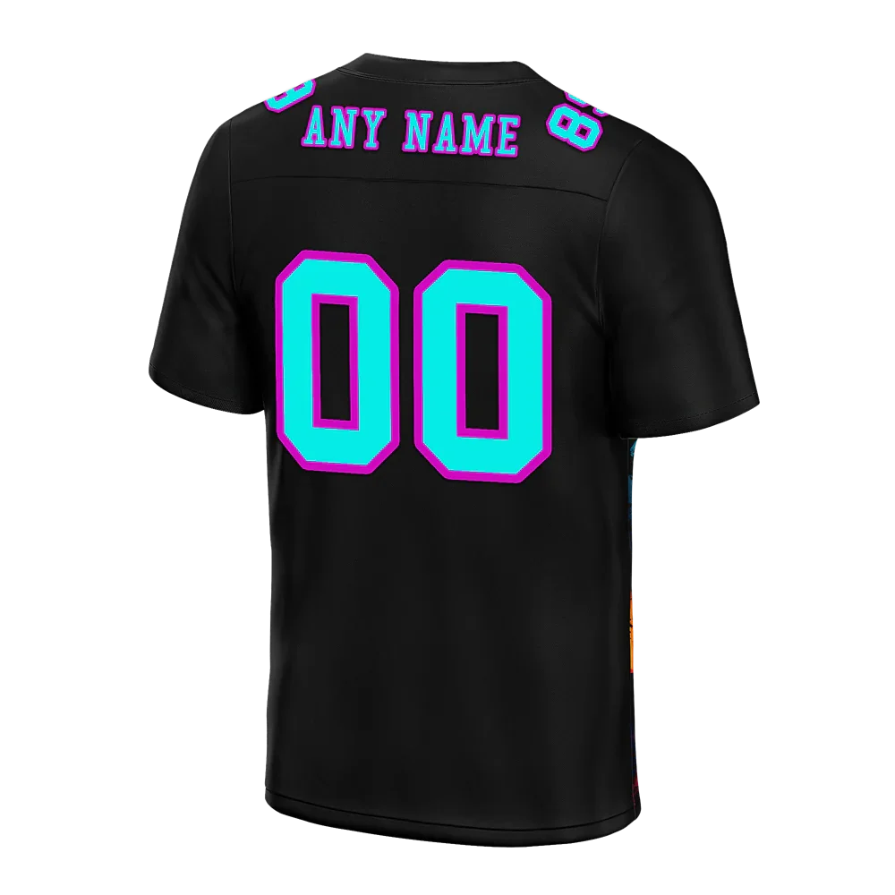 Custom Black Graffiti Pattern Aqua Personalized Authentic Football Jersey FBJ02-bc0faba - Coolcustomize
