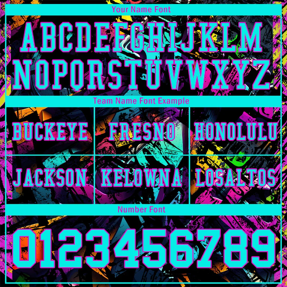 Custom Black Graffiti Pattern Aqua Personalized Authentic Football Jersey FBJ02-bc0faba - Coolcustomize