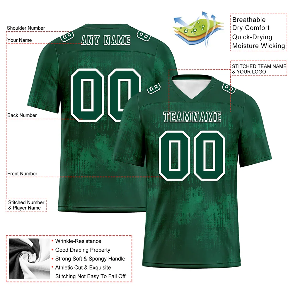 Custom Green Graffiti Pattern Green Personalized Authentic Football Jersey FBJ02-bc0fabb - Coolcustomize