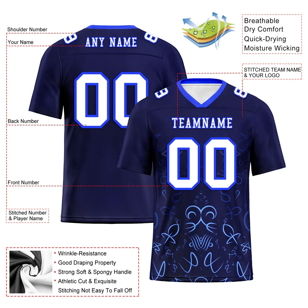 Custom Black Graffiti Pattern White Personalized Authentic Football Jersey FBJ02-bc0fabd - Coolcustomize