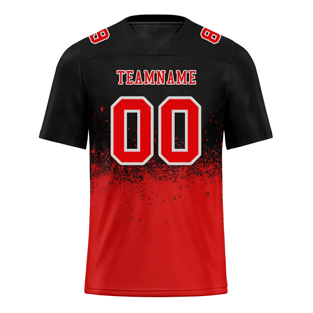 Custom Black Red Graffiti Pattern Red Personalized Authentic Football Jersey FBJ02-bc0fabf - Coolcustomize