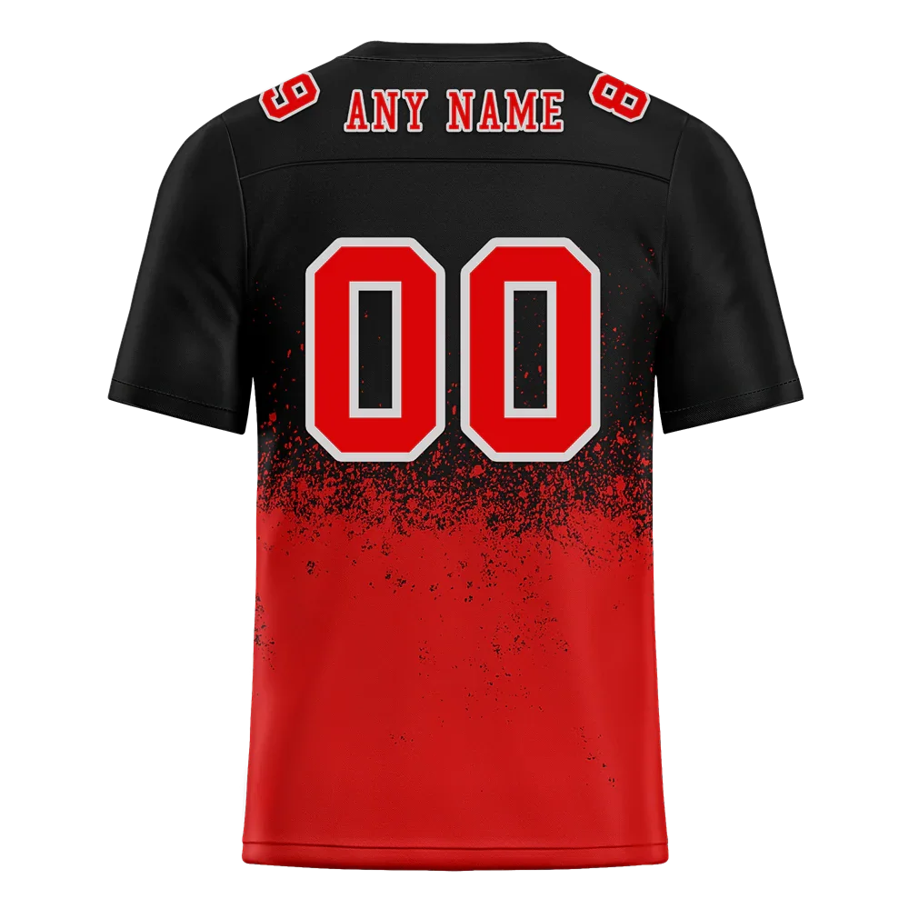 Custom Black Red Graffiti Pattern Red Personalized Authentic Football Jersey FBJ02-bc0fabf - Coolcustomize