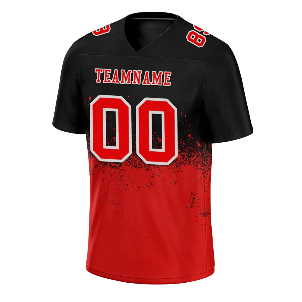 Custom Black Red Graffiti Pattern Red Personalized Authentic Football Jersey FBJ02-bc0fabf - Coolcustomize