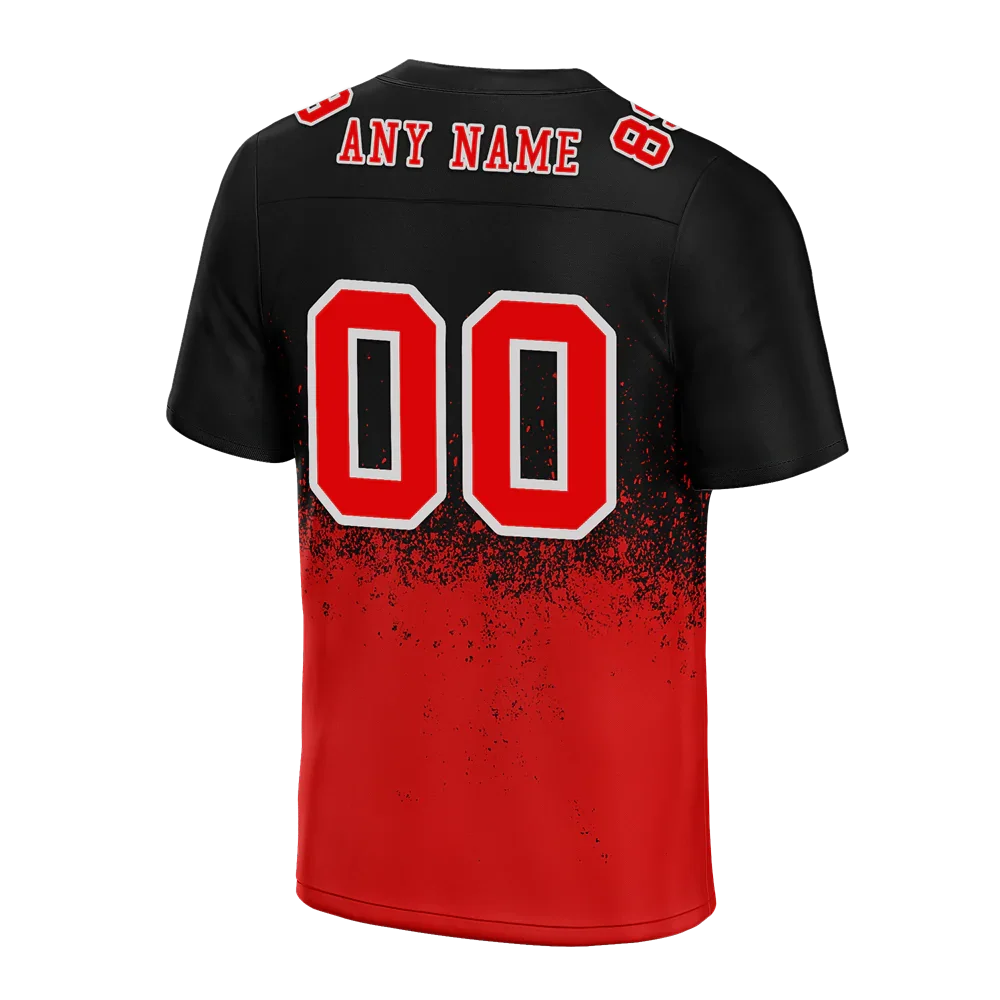 Custom Black Red Graffiti Pattern Red Personalized Authentic Football Jersey FBJ02-bc0fabf - Coolcustomize