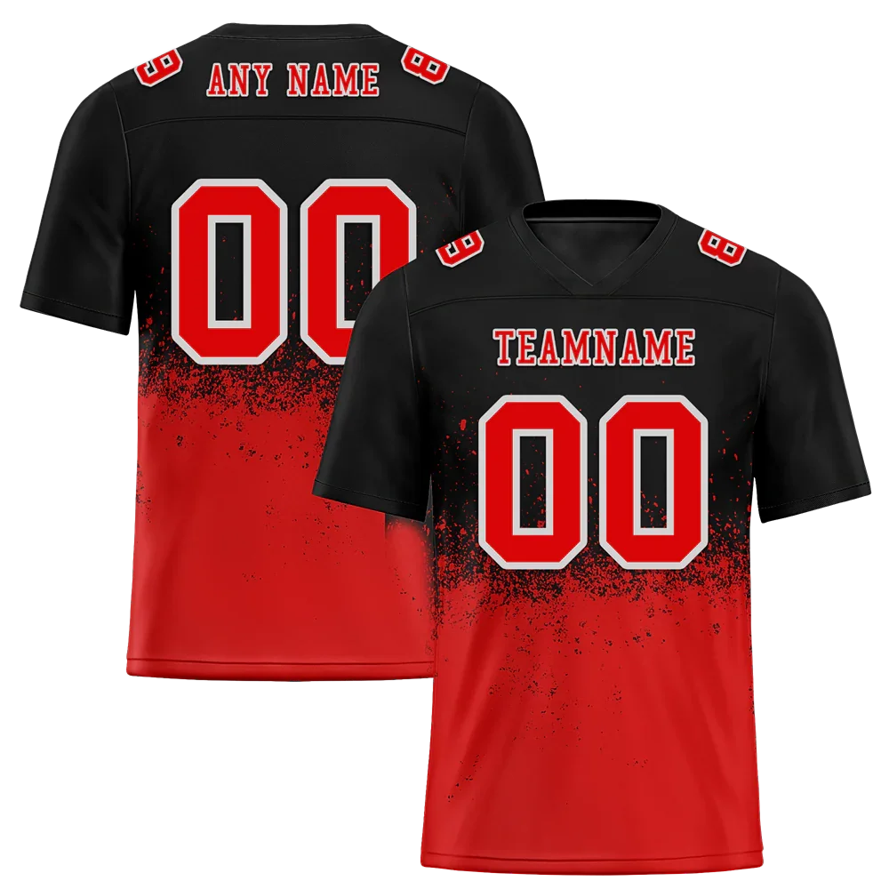 Custom Black Red Graffiti Pattern Red Personalized Authentic Football Jersey FBJ02-bc0fabf - Coolcustomize