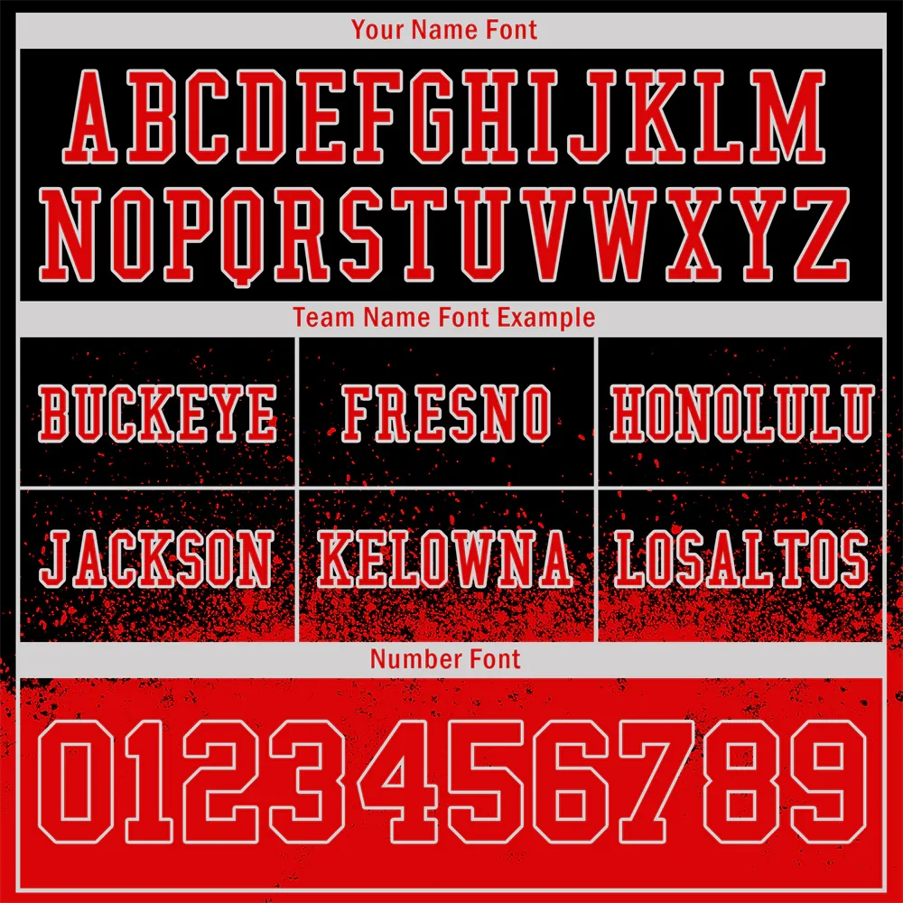 Custom Black Red Graffiti Pattern Red Personalized Authentic Football Jersey FBJ02-bc0fabf - Coolcustomize