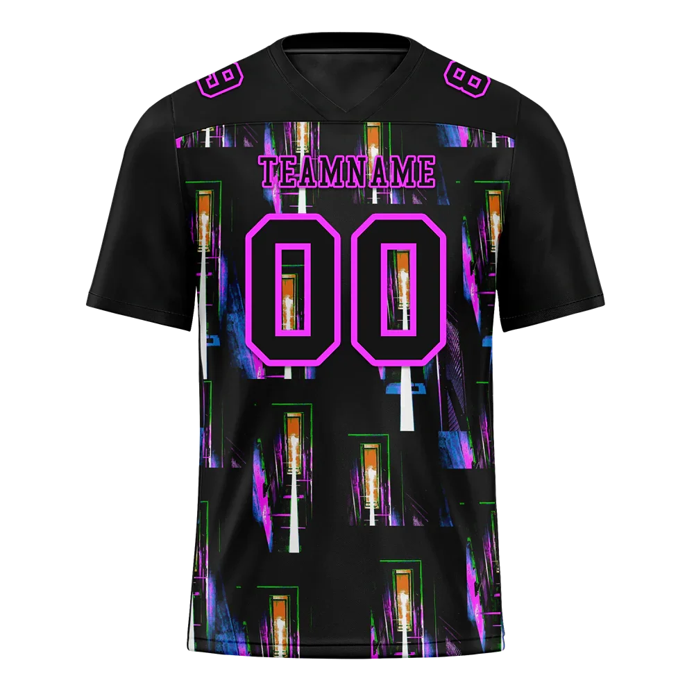 Custom Black Graffiti Pattern Black Personalized Authentic Football Jersey FBJ02-bc0fab7 - Coolcustomize
