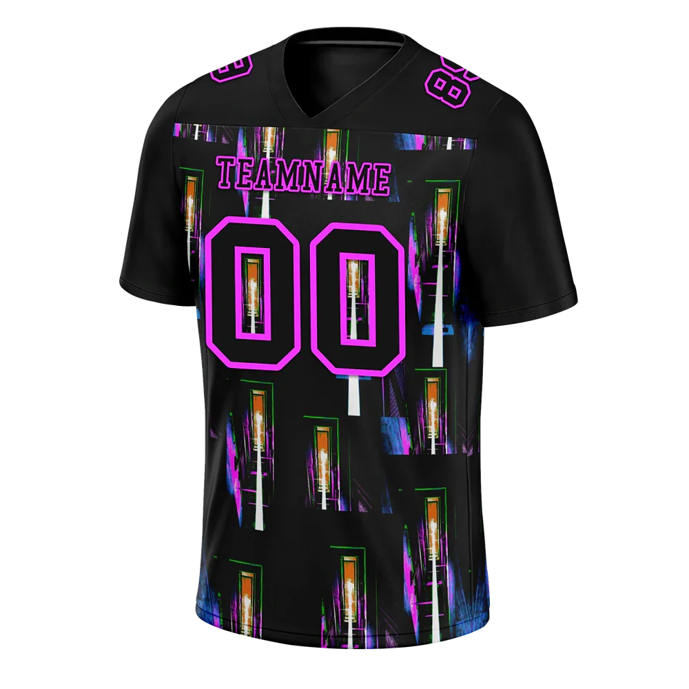 Custom Black Graffiti Pattern Black Personalized Authentic Football Jersey FBJ02-bc0fab7 - Coolcustomize