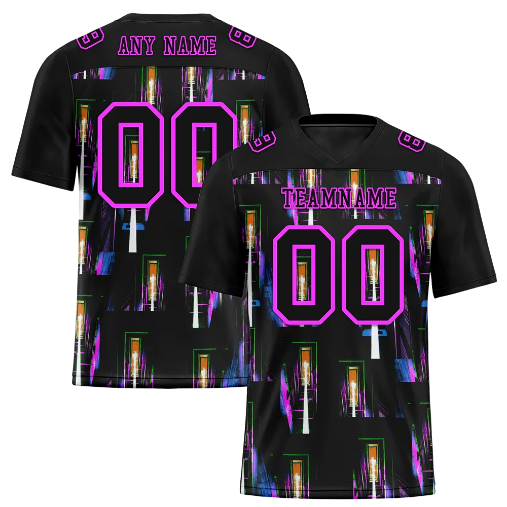 Custom Black Graffiti Pattern Black Personalized Authentic Football Jersey FBJ02-bc0fab7 - Coolcustomize