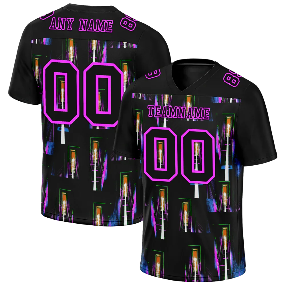 Custom Black Graffiti Pattern Black Personalized Authentic Football Jersey FBJ02-bc0fab7 - Coolcustomize