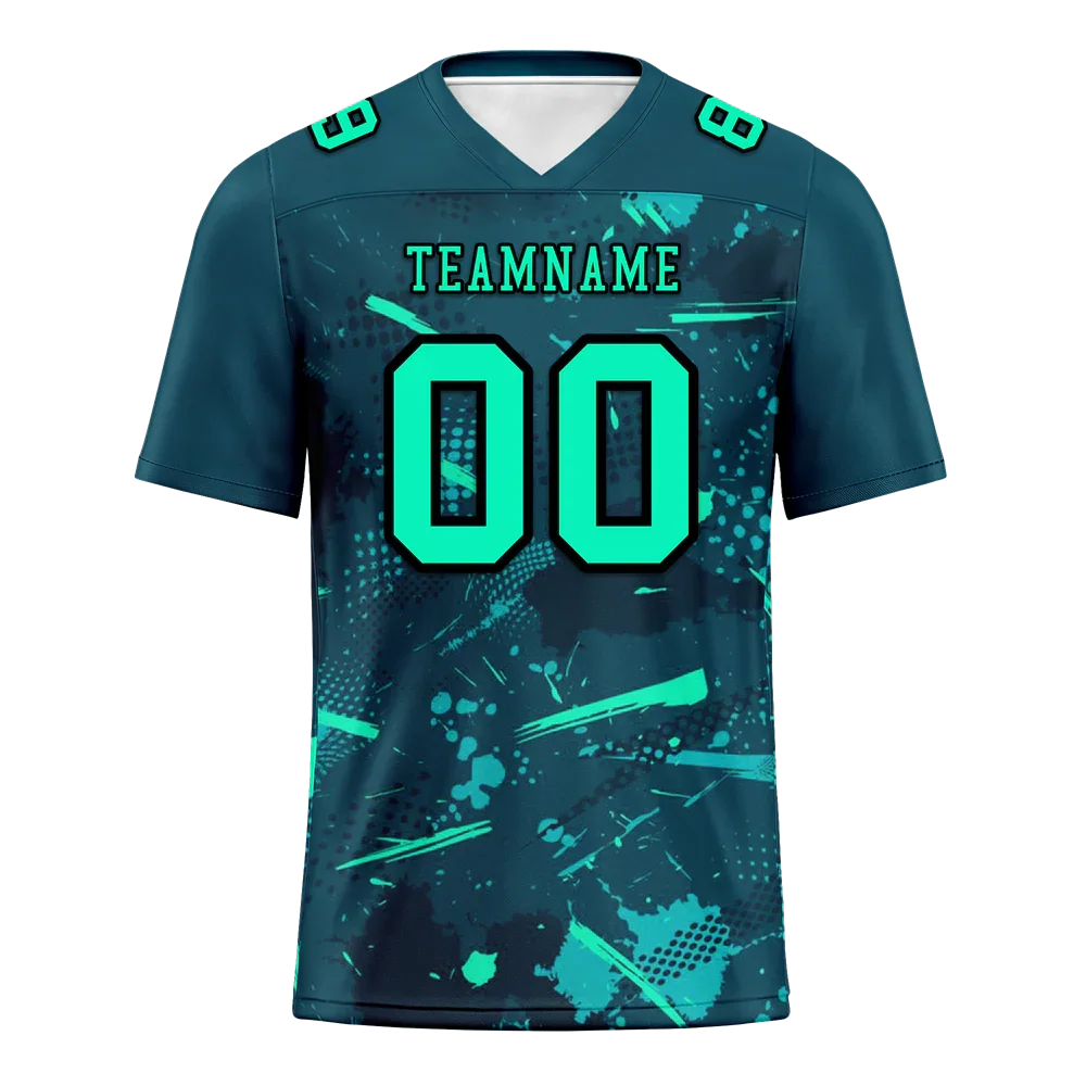 Custom Green Graffiti Pattern Green Personalized Authentic Football Jersey FBJ02-bc0fab8 - Coolcustomize