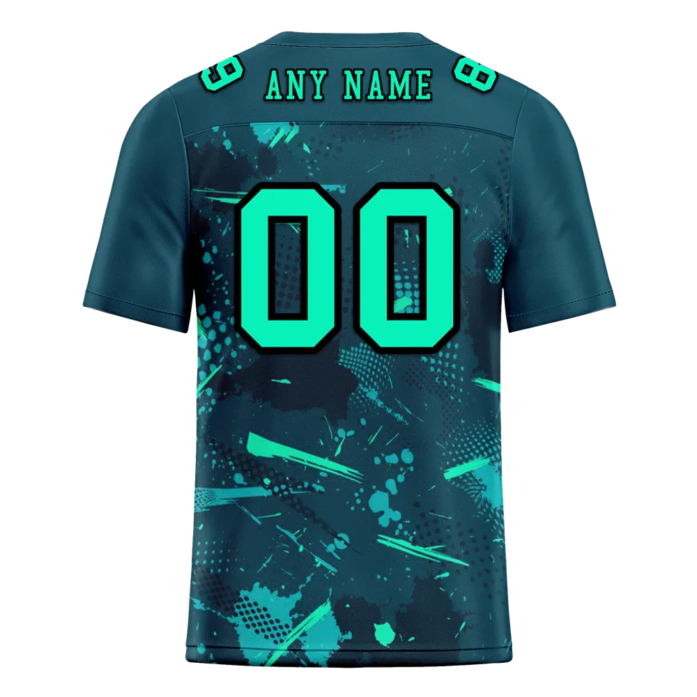 Custom Green Graffiti Pattern Green Personalized Authentic Football Jersey FBJ02-bc0fab8 - Coolcustomize