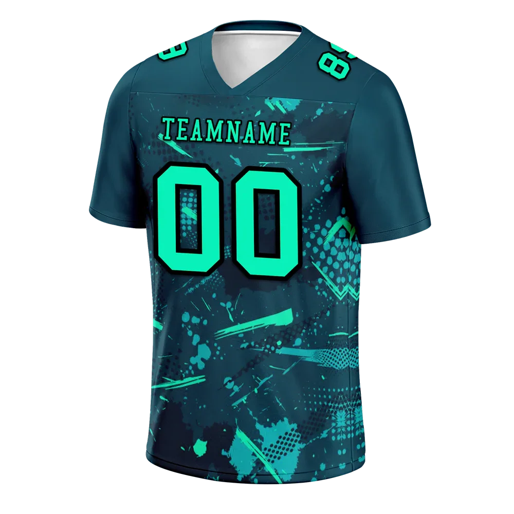 Custom Green Graffiti Pattern Green Personalized Authentic Football Jersey FBJ02-bc0fab8 - Coolcustomize