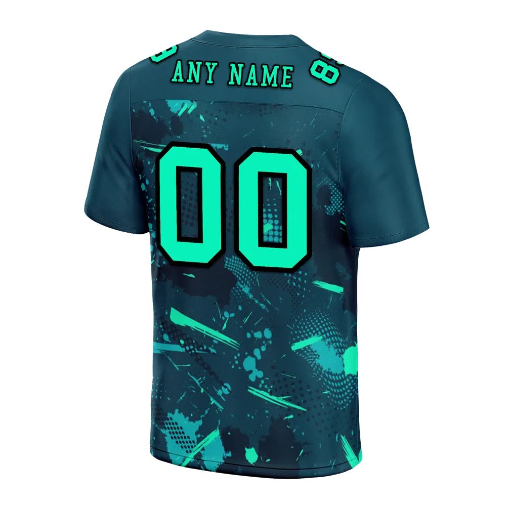 Custom Green Graffiti Pattern Green Personalized Authentic Football Jersey FBJ02-bc0fab8 - Coolcustomize