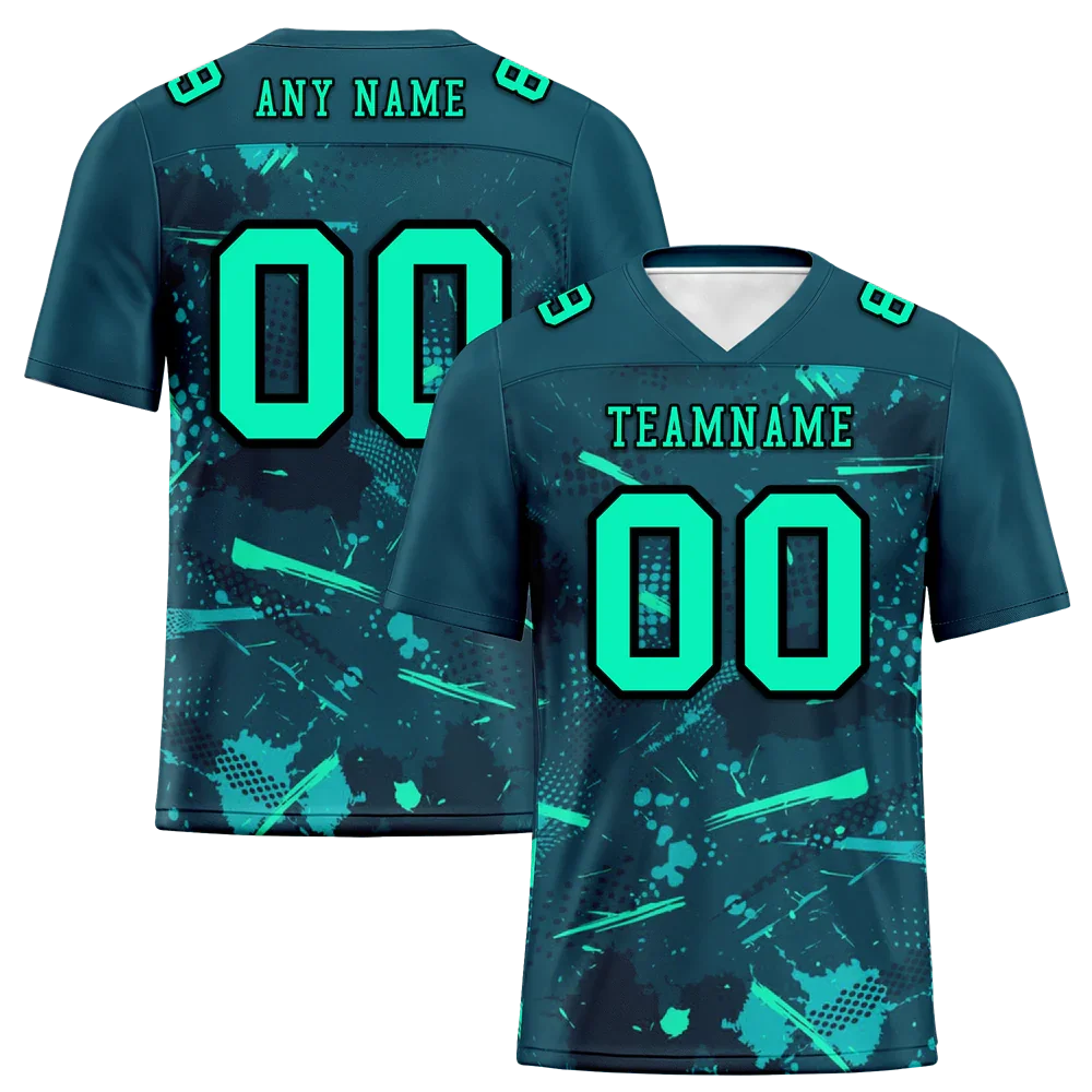 Custom Green Graffiti Pattern Green Personalized Authentic Football Jersey FBJ02-bc0fab8 - Coolcustomize