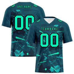 Custom Green Graffiti Pattern Green Personalized Authentic Football Jersey FBJ02-bc0fab8