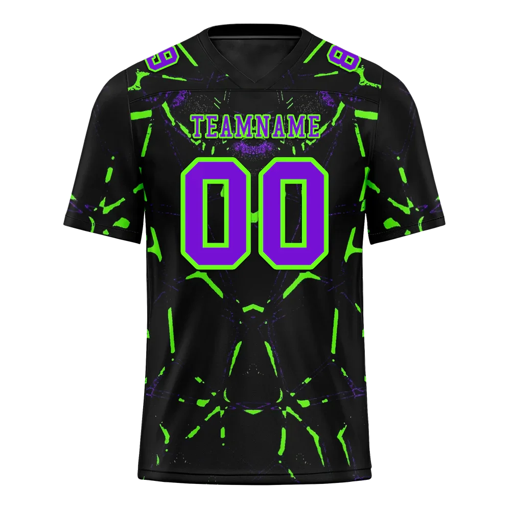 Custom Black Graffiti Pattern Purple Personalized Authentic Football Jersey FBJ02-bc0fac0 - Coolcustomize