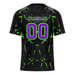 Custom Black Graffiti Pattern Purple Personalized Authentic Football Jersey FBJ02-bc0fac0