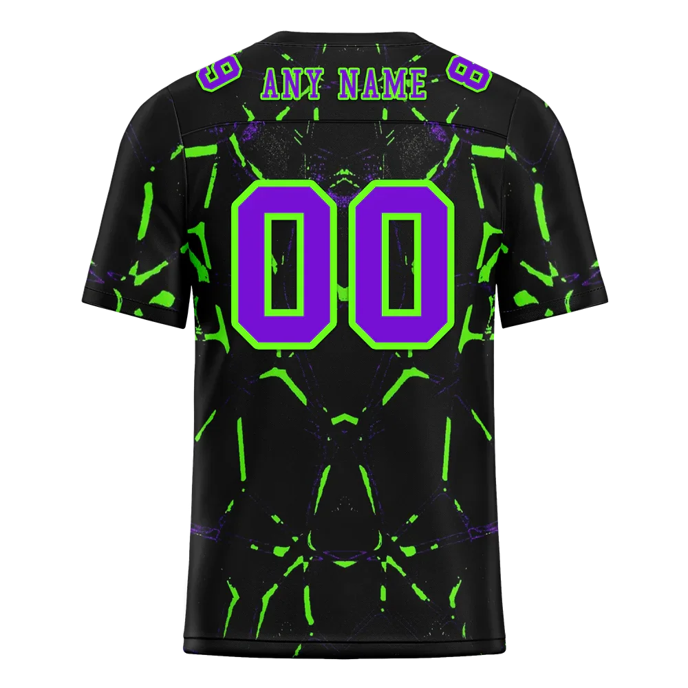 Custom Black Graffiti Pattern Purple Personalized Authentic Football Jersey FBJ02-bc0fac0 - Coolcustomize