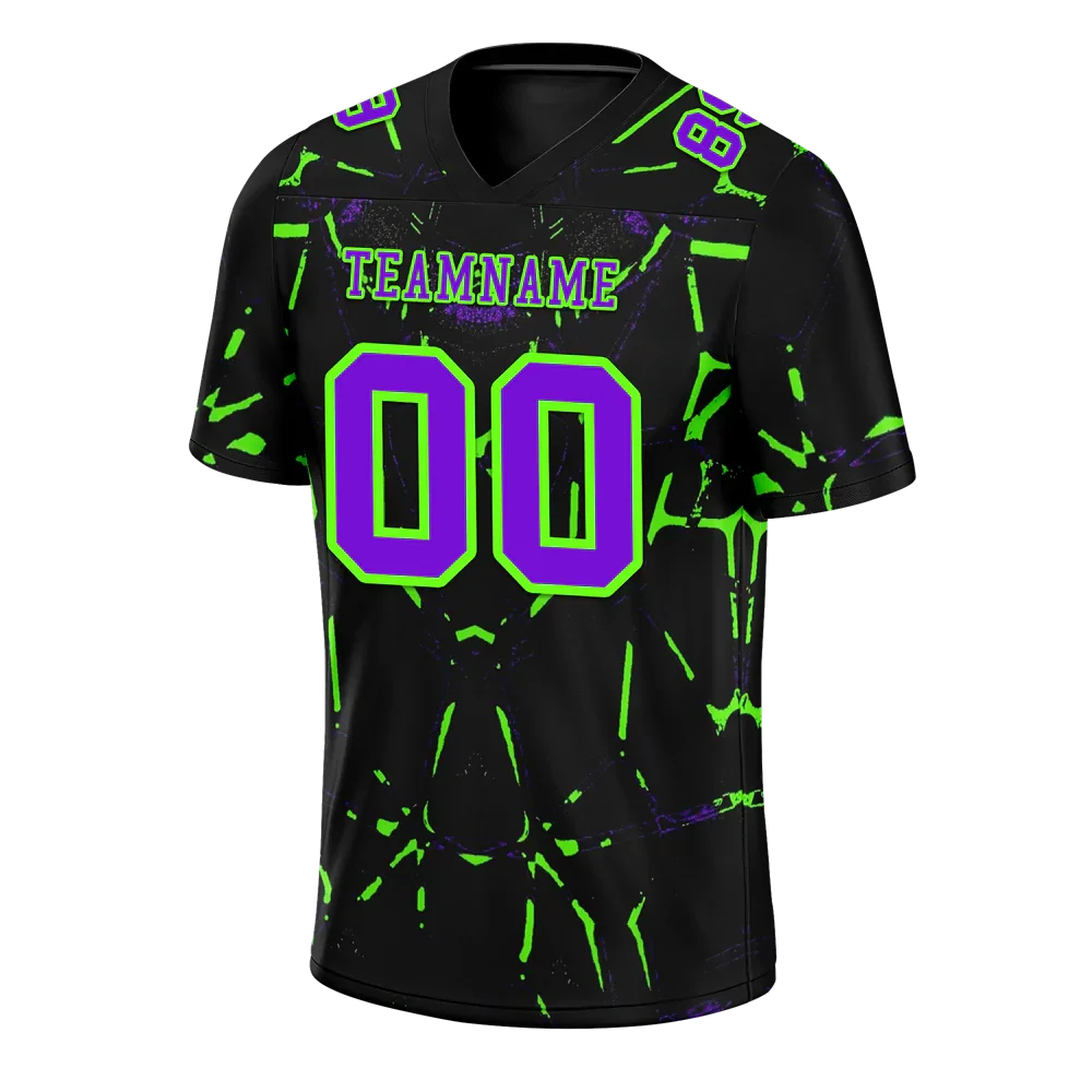 Custom Black Graffiti Pattern Purple Personalized Authentic Football Jersey FBJ02-bc0fac0 - Coolcustomize