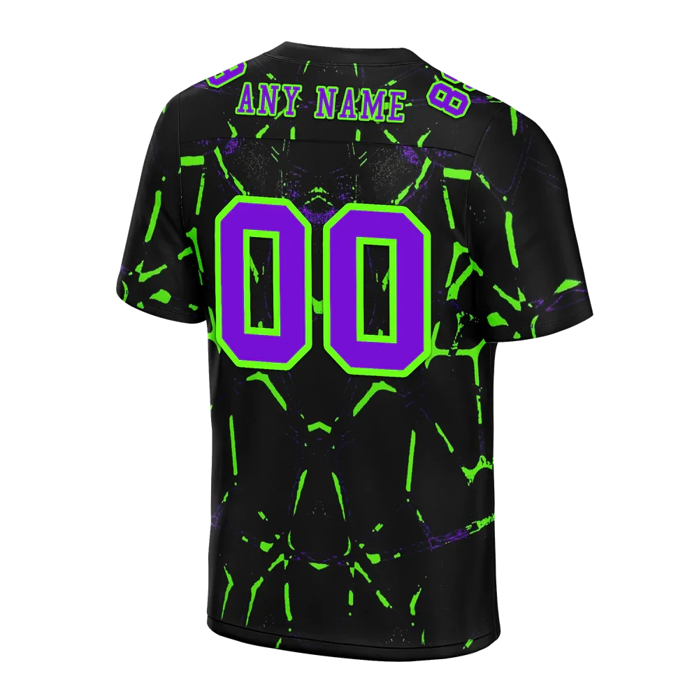 Custom Black Graffiti Pattern Purple Personalized Authentic Football Jersey FBJ02-bc0fac0 - Coolcustomize