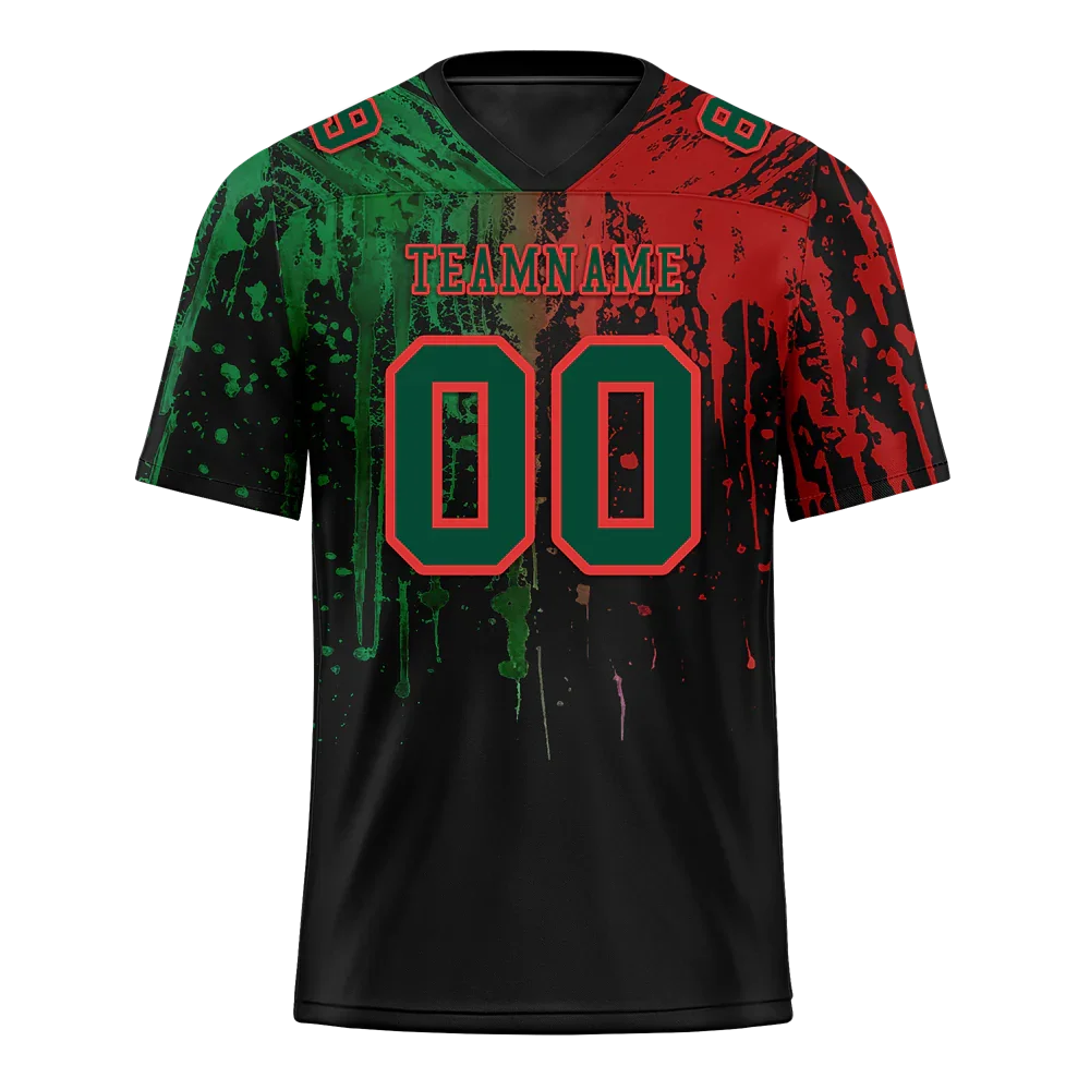 Custom Green Red Graffiti Pattern Green Personalized Authentic Football Jersey FBJ02-bc0faca - Coolcustomize