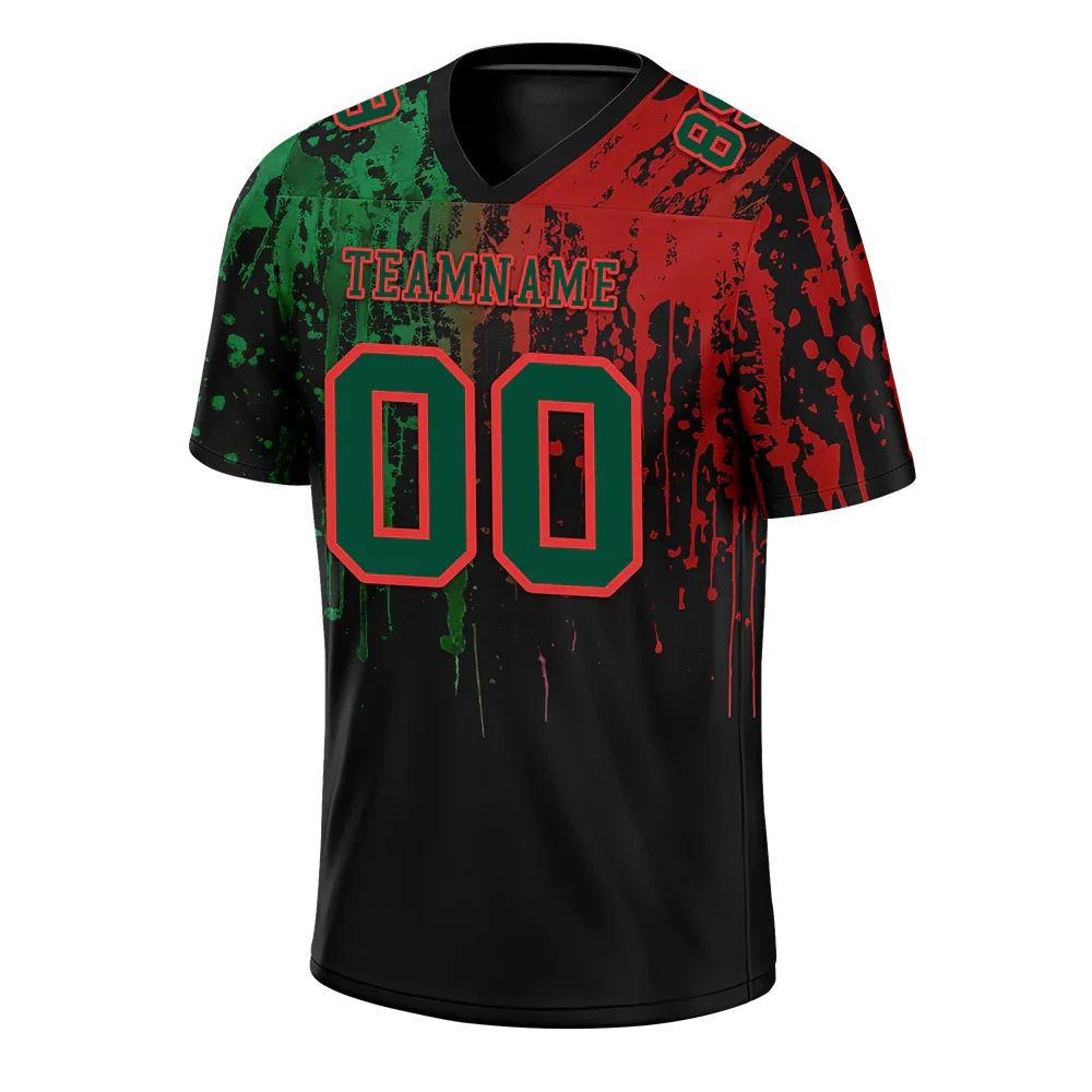 Custom Green Red Graffiti Pattern Green Personalized Authentic Football Jersey FBJ02-bc0faca - Coolcustomize