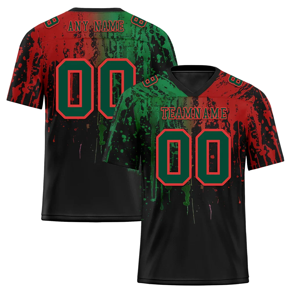 Custom Green Red Graffiti Pattern Green Personalized Authentic Football Jersey FBJ02-bc0faca - Coolcustomize