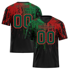 Custom Green Red Graffiti Pattern Green Personalized Authentic Football Jersey FBJ02-bc0faca