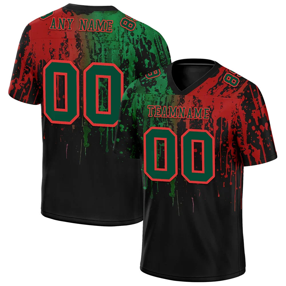 Custom Green Red Graffiti Pattern Green Personalized Authentic Football Jersey FBJ02-bc0faca - Coolcustomize
