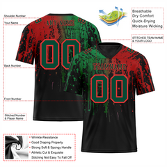 Custom Green Red Graffiti Pattern Green Personalized Authentic Football Jersey FBJ02-bc0faca