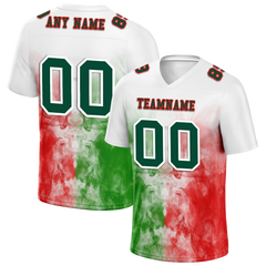 Custom White Graffiti Pattern Green Personalized Authentic Football Jersey FBJ02-bc0facb