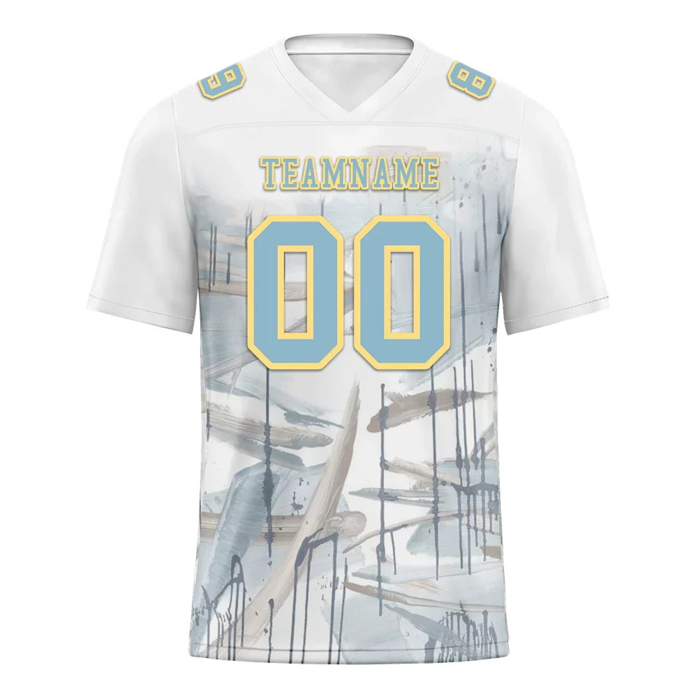 Custom White Graffiti Pattern Aqua Personalized Authentic Football Jersey FBJ02-bc0facc - Coolcustomize