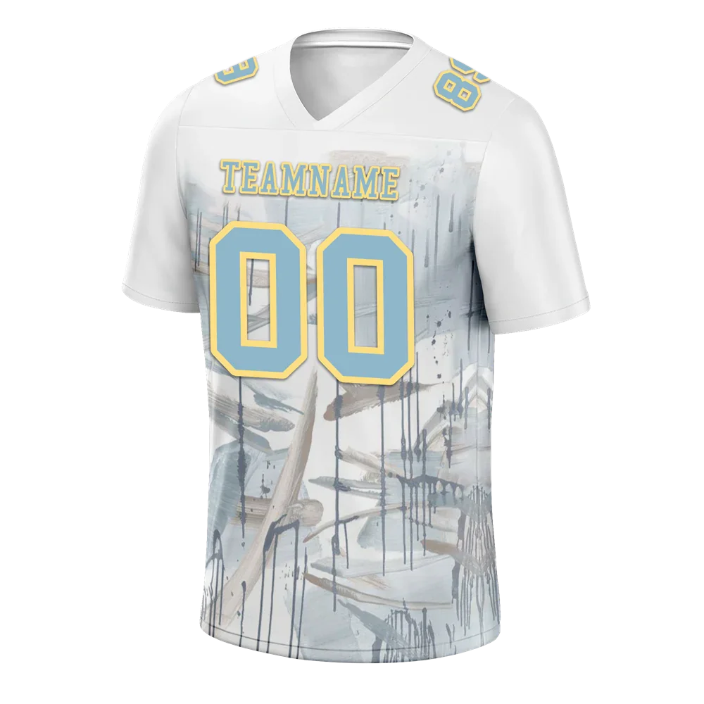 Custom White Graffiti Pattern Aqua Personalized Authentic Football Jersey FBJ02-bc0facc - Coolcustomize