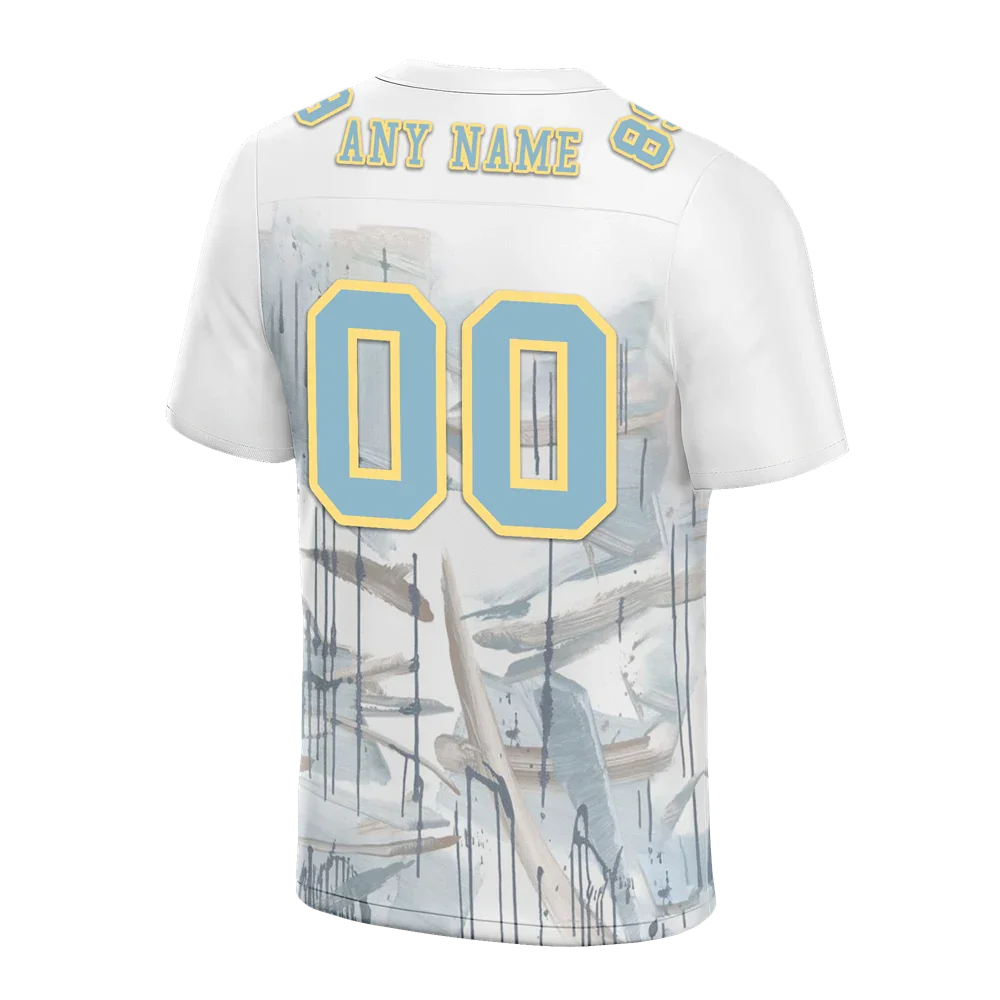 Custom White Graffiti Pattern Aqua Personalized Authentic Football Jersey FBJ02-bc0facc - Coolcustomize