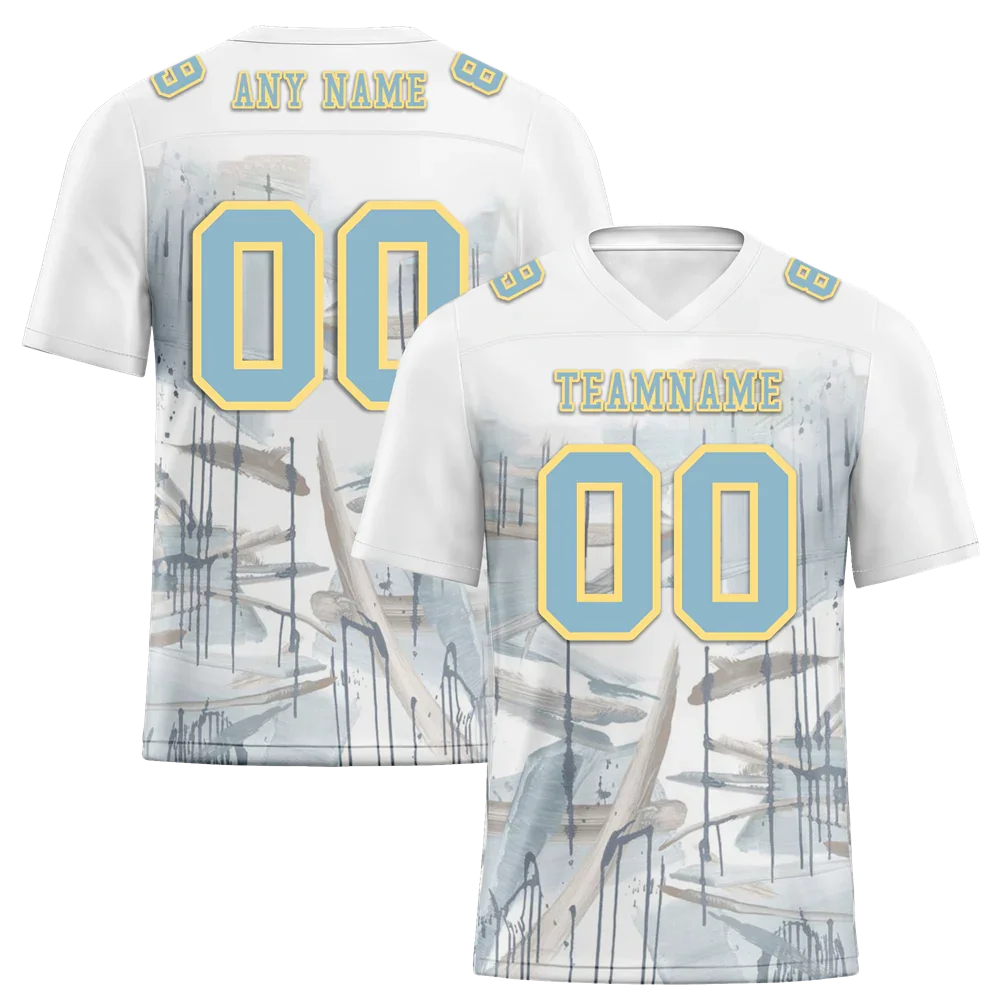 Custom White Graffiti Pattern Aqua Personalized Authentic Football Jersey FBJ02-bc0facc - Coolcustomize