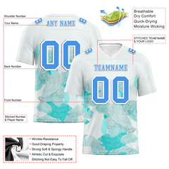 Custom White Graffiti Pattern Blue Personalized Authentic Football Jersey FBJ02-bc0facd