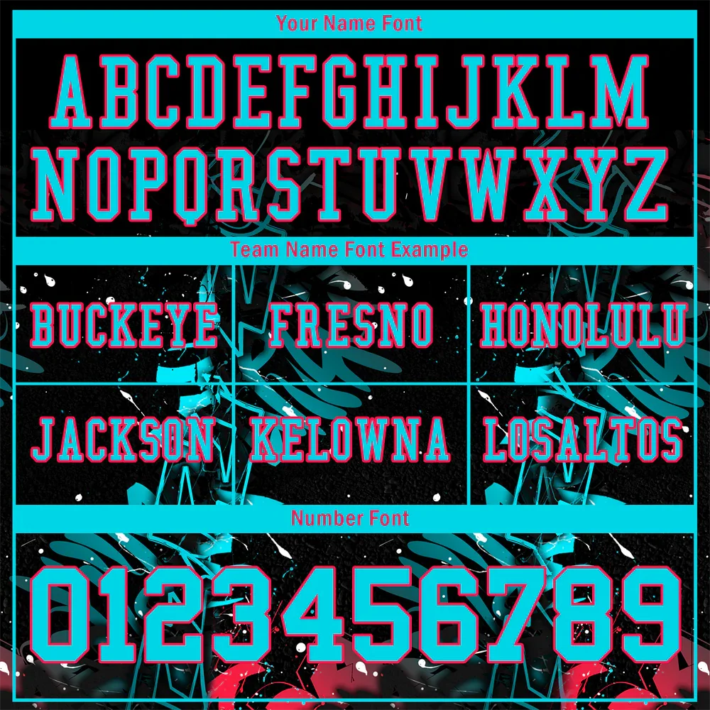 Custom Black Graffiti Pattern Aqua Personalized Authentic Football Jersey FBJ02-bc0face - Coolcustomize