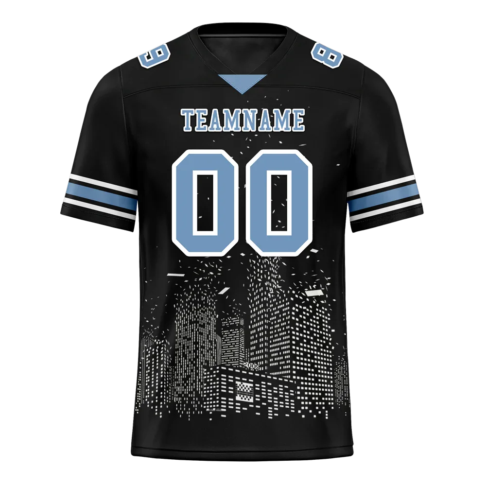 Custom Black Graffiti Pattern Aqua Personalized Authentic Football Jersey FBJ02-bc0facf - Coolcustomize