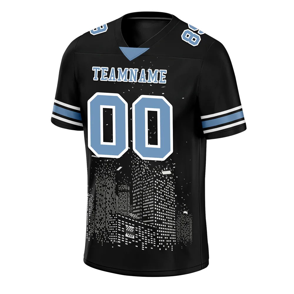 Custom Black Graffiti Pattern Aqua Personalized Authentic Football Jersey FBJ02-bc0facf - Coolcustomize