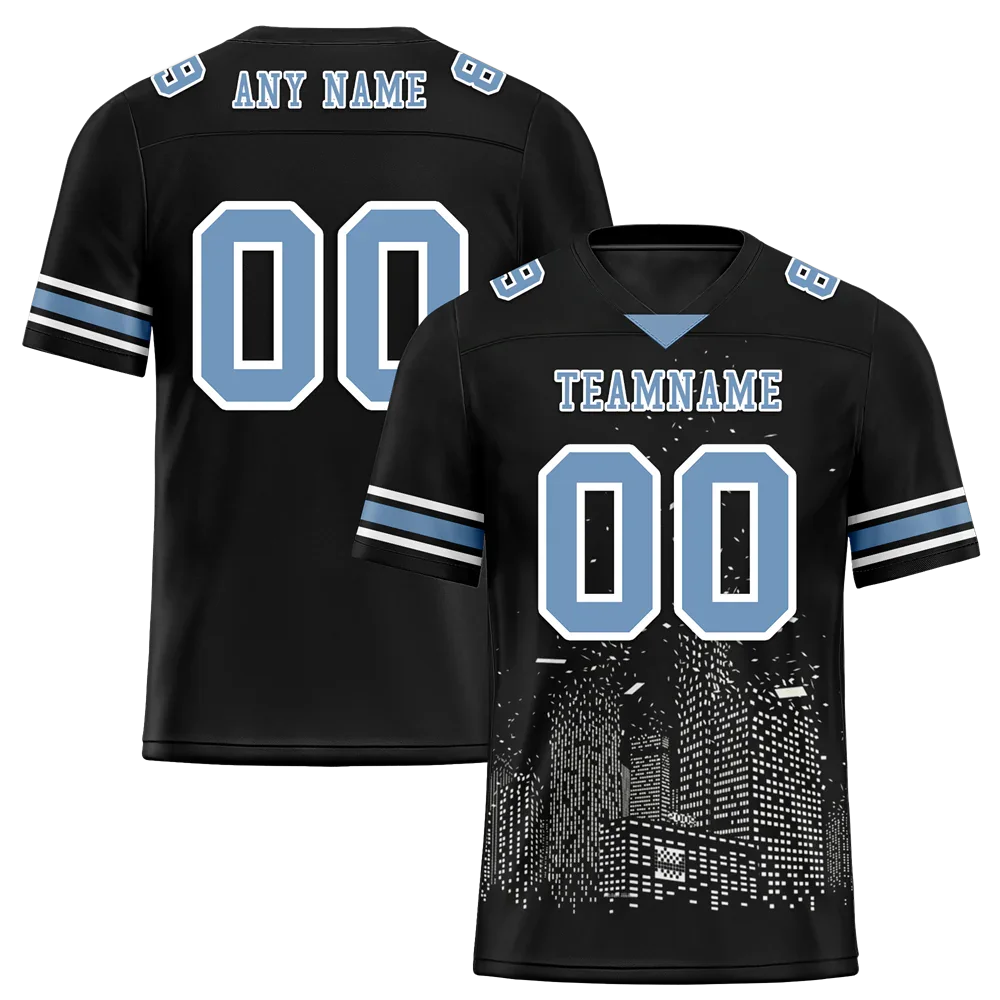 Custom Black Graffiti Pattern Aqua Personalized Authentic Football Jersey FBJ02-bc0facf - Coolcustomize