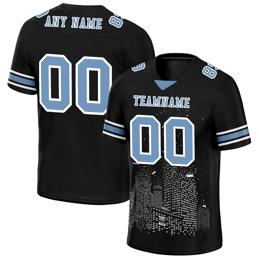 Custom Black Graffiti Pattern Aqua Personalized Authentic Football Jersey FBJ02-bc0facf - Coolcustomize