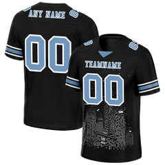 Custom Black Graffiti Pattern Aqua Personalized Authentic Football Jersey FBJ02-bc0facf