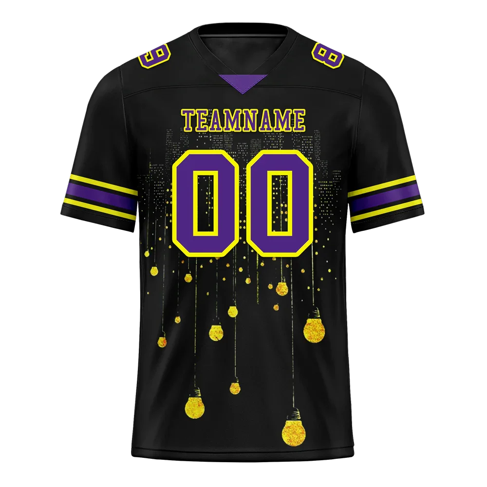 Custom Black Graffiti Pattern Purple Personalized Authentic Football Jersey FBJ02-bc0fac8 - Coolcustomize